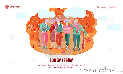 Bright Poster Strong Friendship Cartoon Flat. Vector Illustration