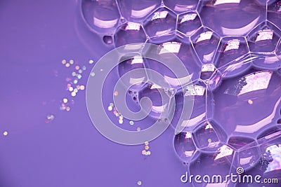 Bright Purple Bubble Cells Background Texture Stock Photo