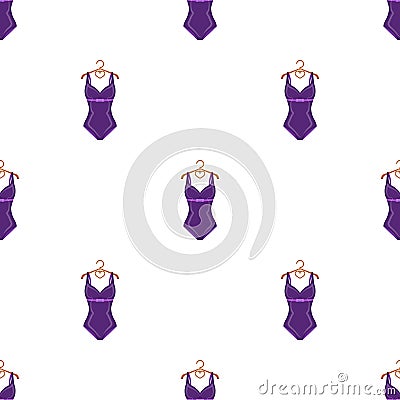 Bright purple swimsuit with bows for girls.Beach wear women.Swimcuits single icon in cartoon style vector symbol stock Vector Illustration