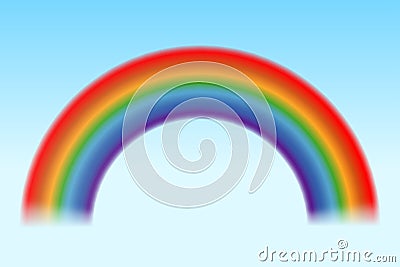 Bright rainbow blue sky Vector Illustration