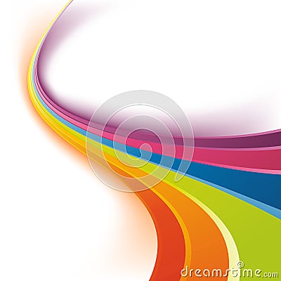Bright rainbow colorful swooshy waves Vector Illustration