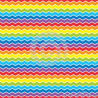 Bright rainbow zigzag background. Vector Illustration
