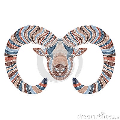 Bright Ram, zodiac Aries sign Vector Illustration