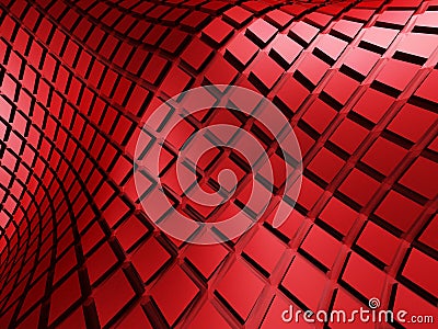 Bright Red Geometric Red Cubes Background Stock Photo