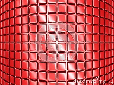 Bright Red Geometric Red Cubes Background Stock Photo