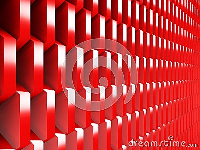 Bright Red Geometric Red Cubes Background Stock Photo