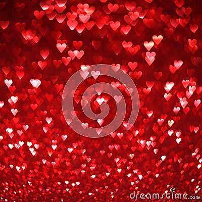 Bright red hearts abstract background Stock Photo