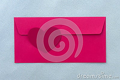 Bright red sealed envelope with a scarlet heart Stock Photo