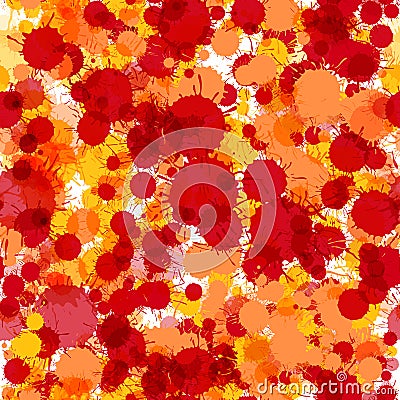 Bright red watercolor drops seamless pattern Vector Illustration