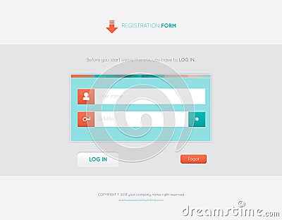 Bright registration form Vector Illustration