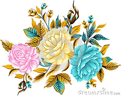 Bright rose flower motif design Stock Photo