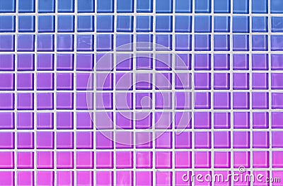 Bright 80s style blue, purple and pink abstract square tile background Stock Photo