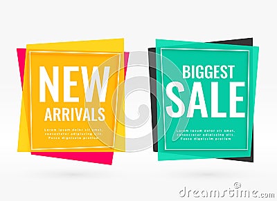 Bright sale banners with text space Vector Illustration