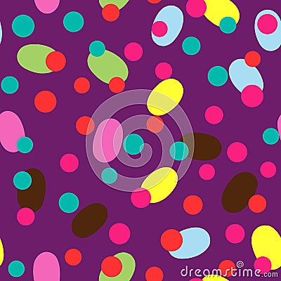 Bright seamless pattern for children with rounded elements. Painted by hand. Vector Illustration