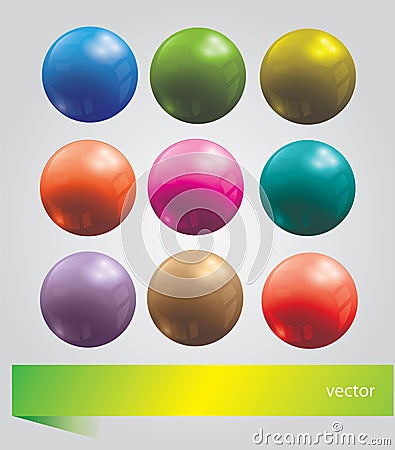 Bright set with balls Vector Illustration