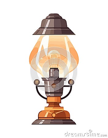 Bright shines electric lamp light Vector Illustration