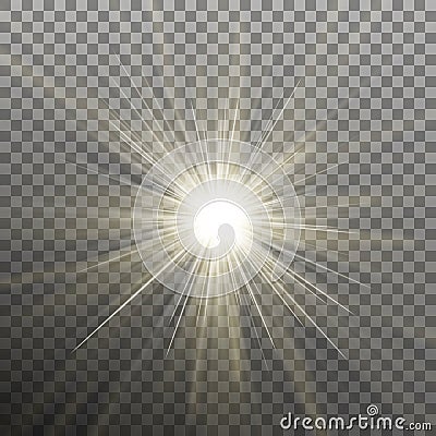 Bright shining star. Bursting explosion. Transparent effect. EPS 10 vector Vector Illustration