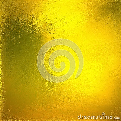 Bright shiny gold background with rusted old green and brown rust texture on border, elegant metallic shine Stock Photo