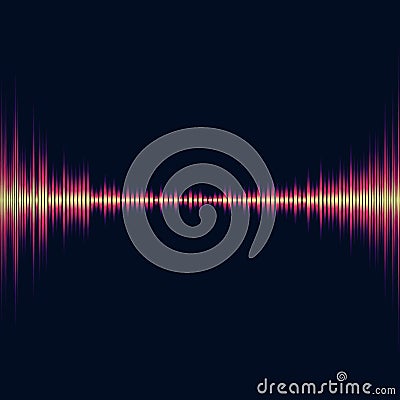 Bright shiny music equalizer. Extraterrestrial abstract waves. Vector Illustration