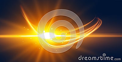 bright and shiny sunbeam background with streak trail effect Vector Illustration