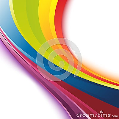 Bright smooth rainbow colorful waves template Vector Illustration