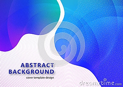 Bright smooth wavy shapes, transparency, many particles. Corporate design template, digital curve, presentation element, banner Vector Illustration