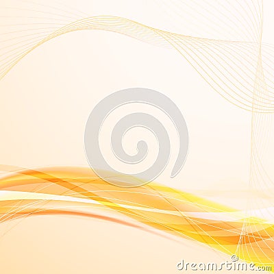 Bright solar wavy lines background Vector Illustration