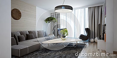 Bright spacious design of modern lounge Stock Photo