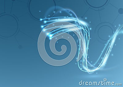 Bright sparkling cable broadband swoosh Vector Illustration