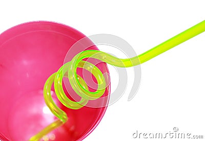 Bright spiral tube in the glass Stock Photo