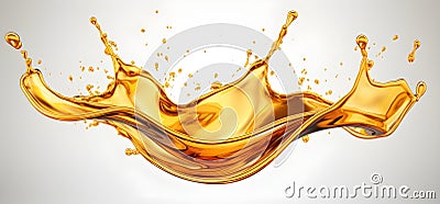 Bright splash of golden liquid Stock Photo