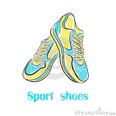 Bright sport shoes Vector Illustration