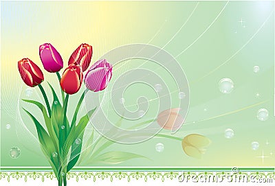 Bright spring flowers Vector Illustration