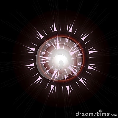 Bright Star Burst Light Effect with Glittering, Glowing Sparkles - Nebula Flare and Glare Stock Photo