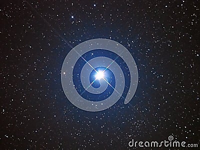 Universe stars, Capella star in night sky Stock Photo
