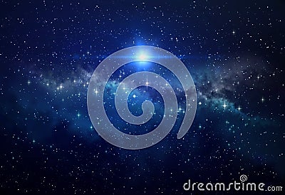 Bright star in outer space Stock Photo