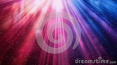 Colorful Background With Stars and Light Beams Stock Photo