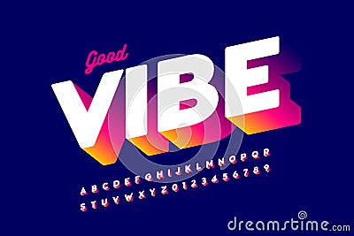 Bright style font design Vector Illustration