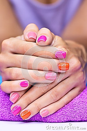 Bright stylish manicure Stock Photo