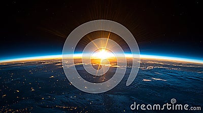 Bright Sun Illuminating Earth With Radiant Light Stock Photo