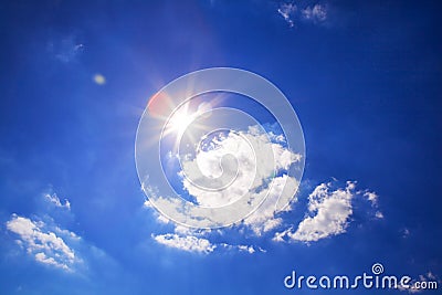 Bright sun in sky Stock Photo