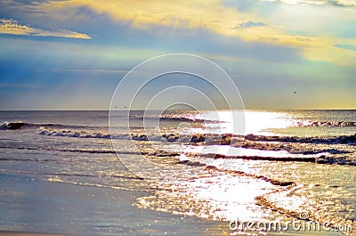 Beach tide sunrise on Hilton Head Island Stock Photo