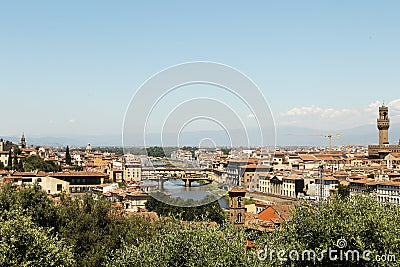 Bright tiled roofs of florence view Editorial Stock Photo