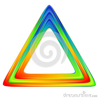 Bright triangle logo. Rainbow colors Vector Illustration