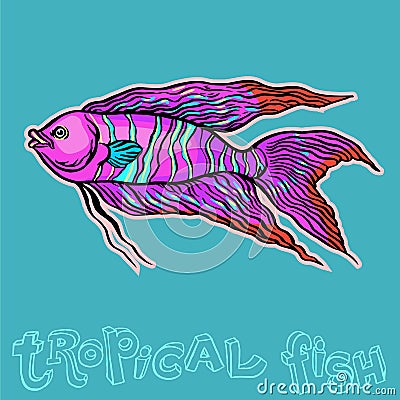 Bright tropical sea fish Vector Illustration