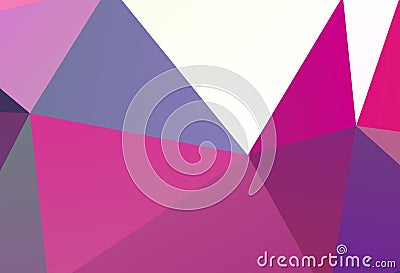 Bright ultraviolet geometric background with triangles of different shapes and scales. Triangulation pattern. Vector Illustration