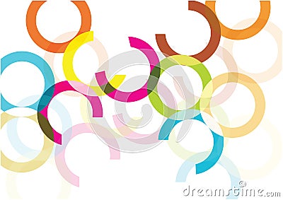 Bright vector circles background. Color bubbles isolated on white background. Vector Illustration