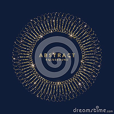 Bright vector illustration with circle frame from glitter and place for text Vector Illustration