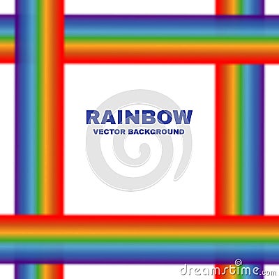 Bright vector rainbows frame white background Vector Illustration