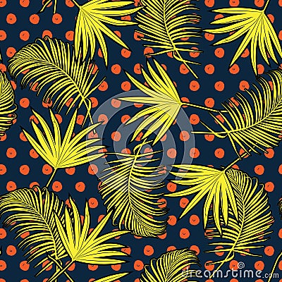 Bright vector seamless pattern beautiful artistic silhouette tr Stock Photo